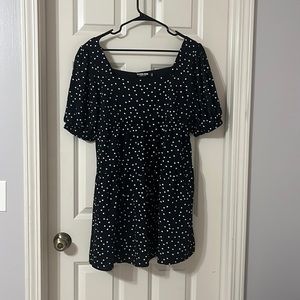 Black and white polka dot dress